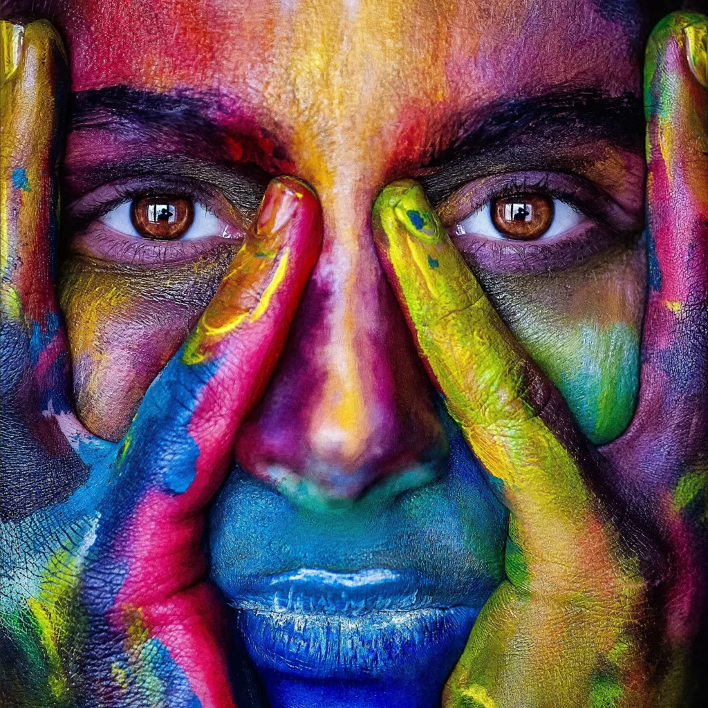 art as a reflection of self - rainbow face paint