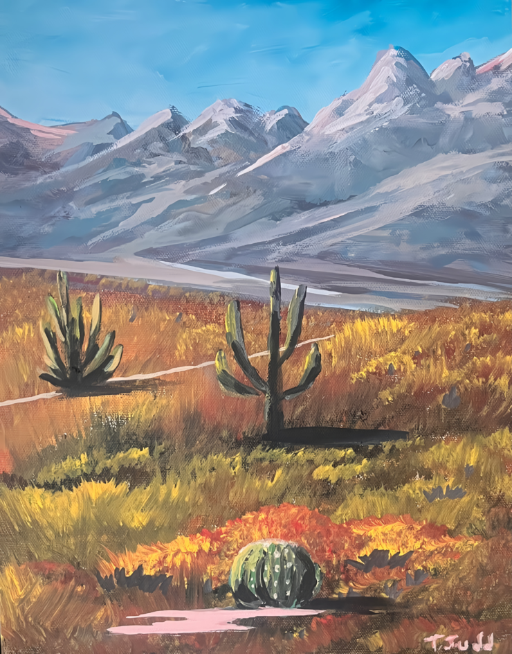 Beautiful desert painting by artist Trese Judd